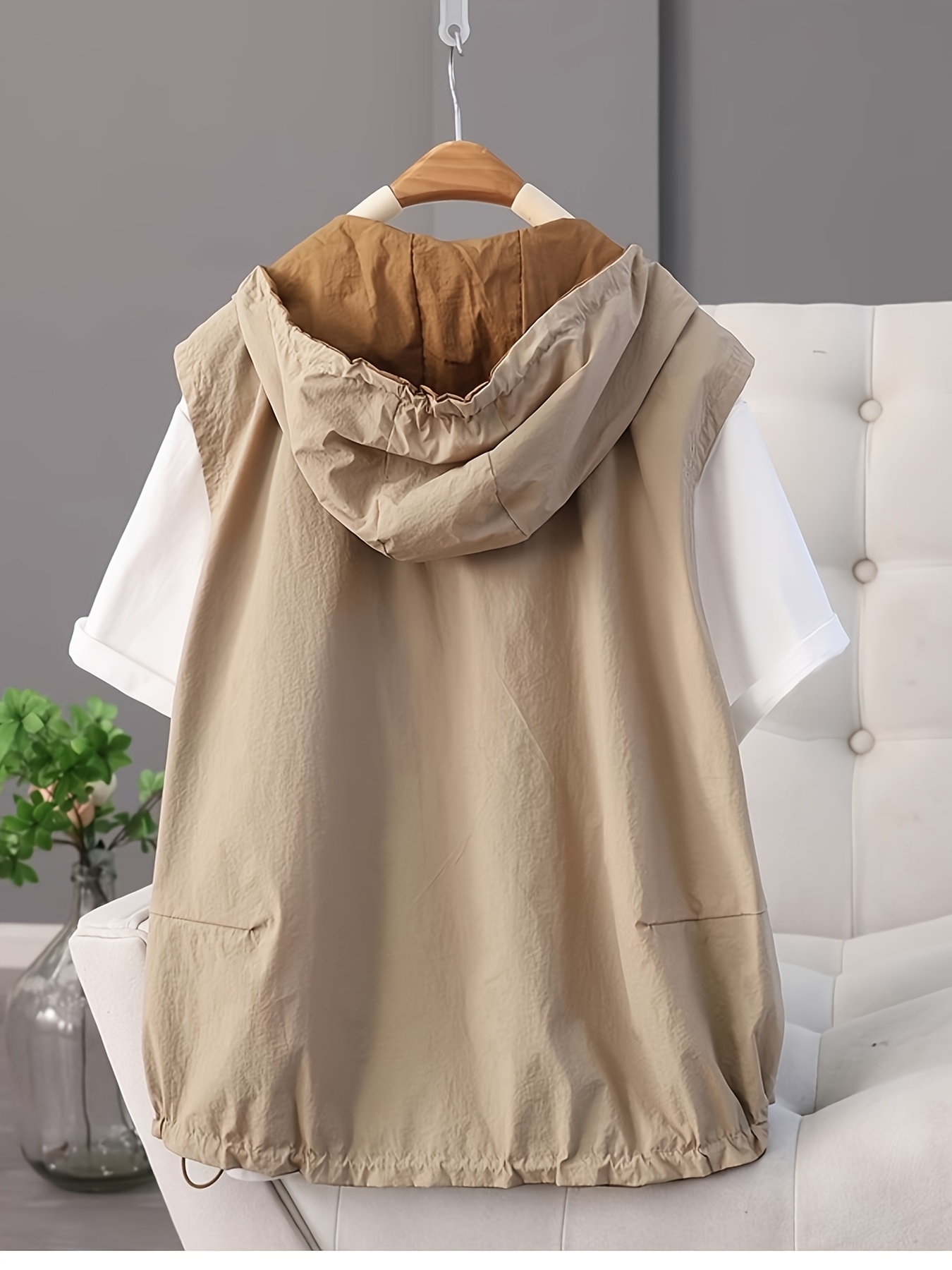 colete casual com      , colete sem   feminino, casaco color-block que   ser usado à direita e à esquerda
