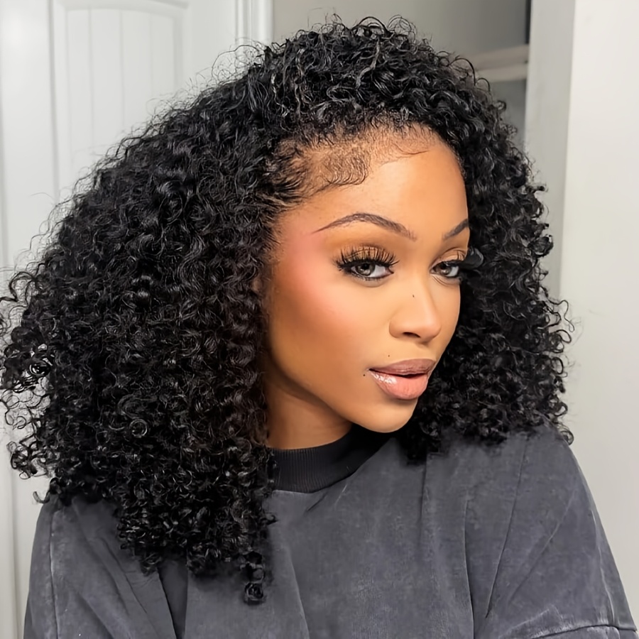 Women's Glueless Human Hair Half Wig | 250% Density, 3-in-1 Curly , Seamless Clip-in Flip Over Headband With Drawstring Closure, No Glue/lace Front, Beginner-friendly For Everyday &