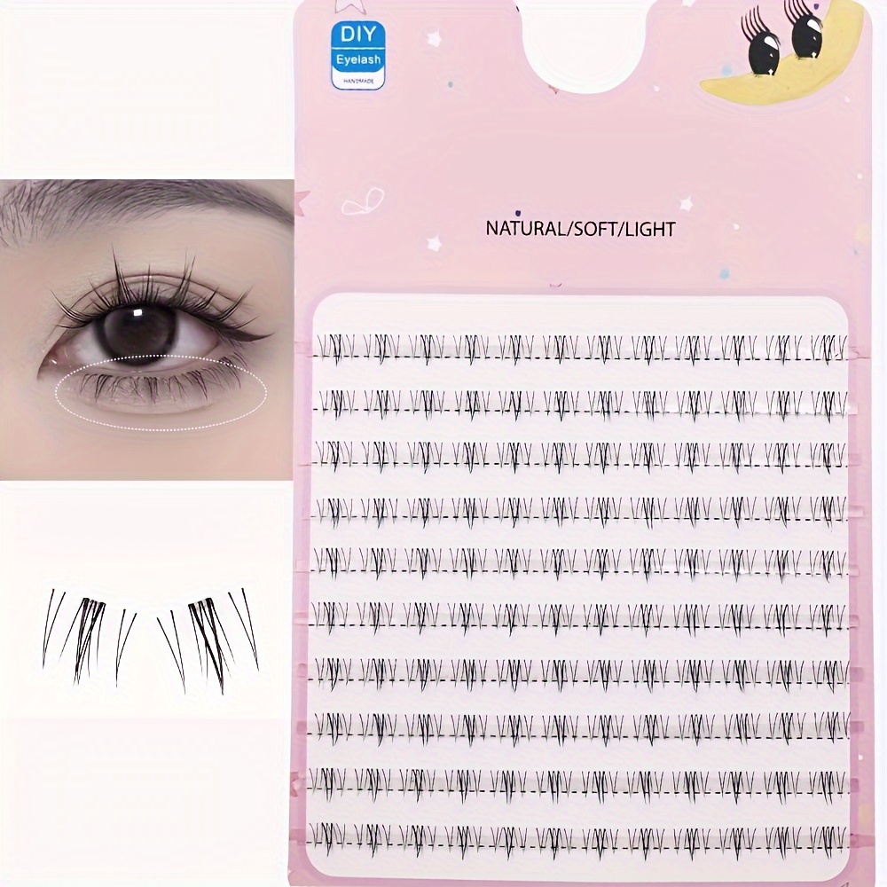

Lvcheyl 120pcs -to- - - - V-shaped, Beginner- Diy Clustered Eyelashes For
