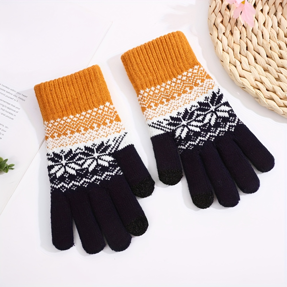 TEMU Unisex Winter Touch Screen Gloves, Coldproof Fashion Gloves, Elastic Fingerless Gloves For Casual Wearing, Warm And With Touch Screen,
