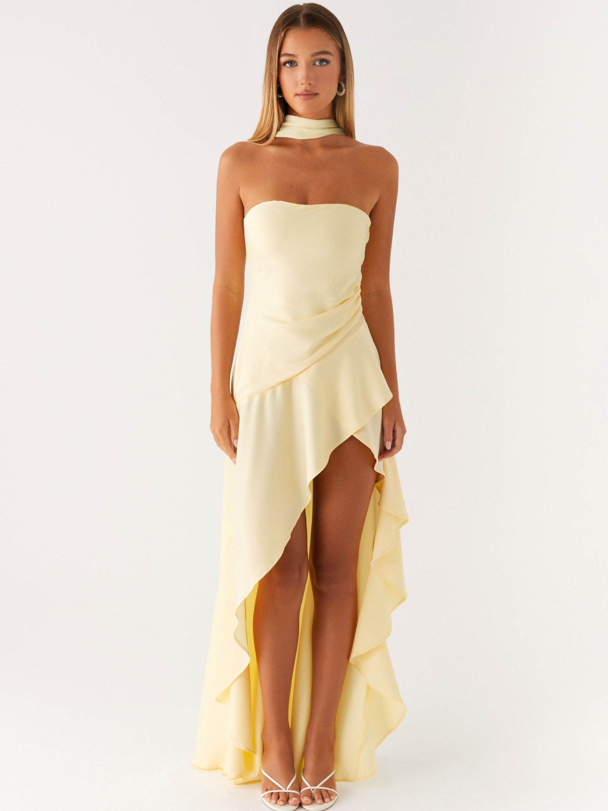 mango flowy belt dress STRAPLESS STRAIGHT ACROSS MAXI DRESS | CULT MIA