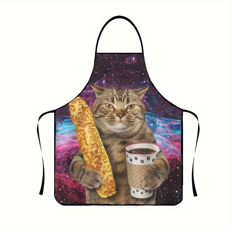 

1pc Starry Apron, Polyester With Design, Lightweight & Smooth Fabric, Ideal For Cooking & Baking Enthusiasts