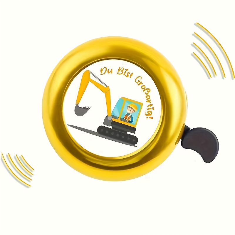 1pc Bike Bell - High-impact Plastic, Cartoon Fire Truck/excavator Design, 120db , Waterproof & Durable, For Road/