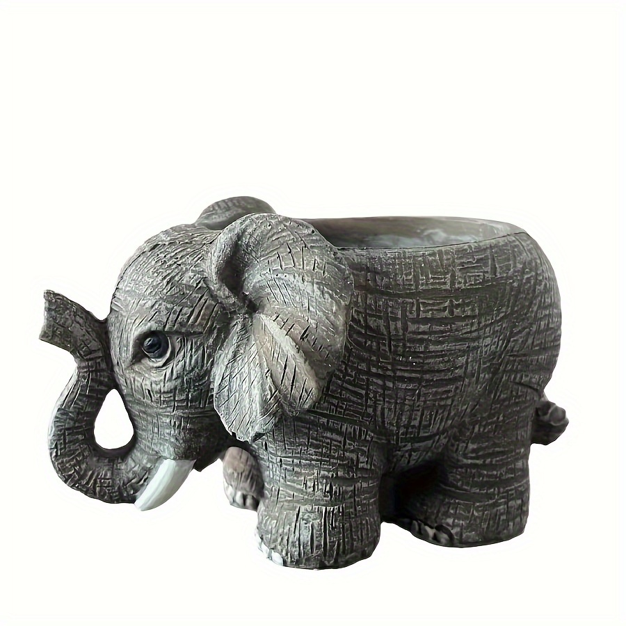 

Elephant-shaped Self-watering Planter - Decorative Resin Pot For Indoor/outdoor Use, Animal