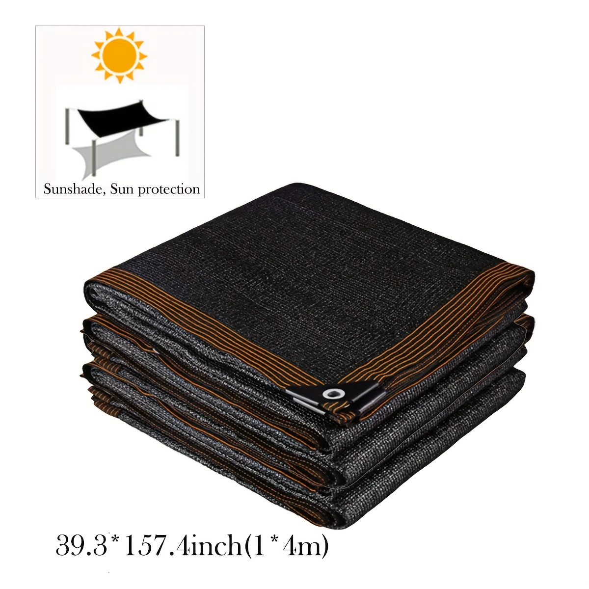 TEMU Malla parasol negra para exterior, tela parasol, toldo parasol, protección solar , disponible en varios tamaños, para patios, jardines,