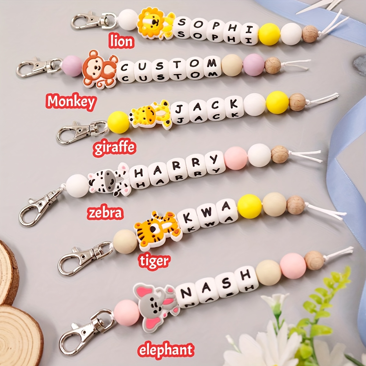 Giraffe Key Ring Name