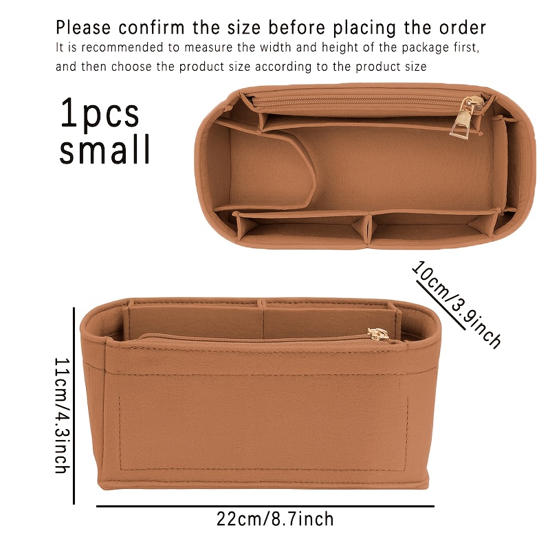 TEMU Disponible en 2 couleurs et 2 tailles, sac de rangement en feutre, multi-compartiments avec fermeture éclair, votre sac organisé, organisez le