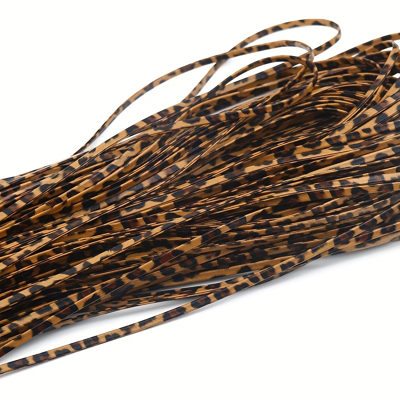 0.35cm Wide/size 2 Long Artificial Leopard Print Faux Leather Rope, Handmade Bow Hair Accessory Decoration, Gift Packaging Materials