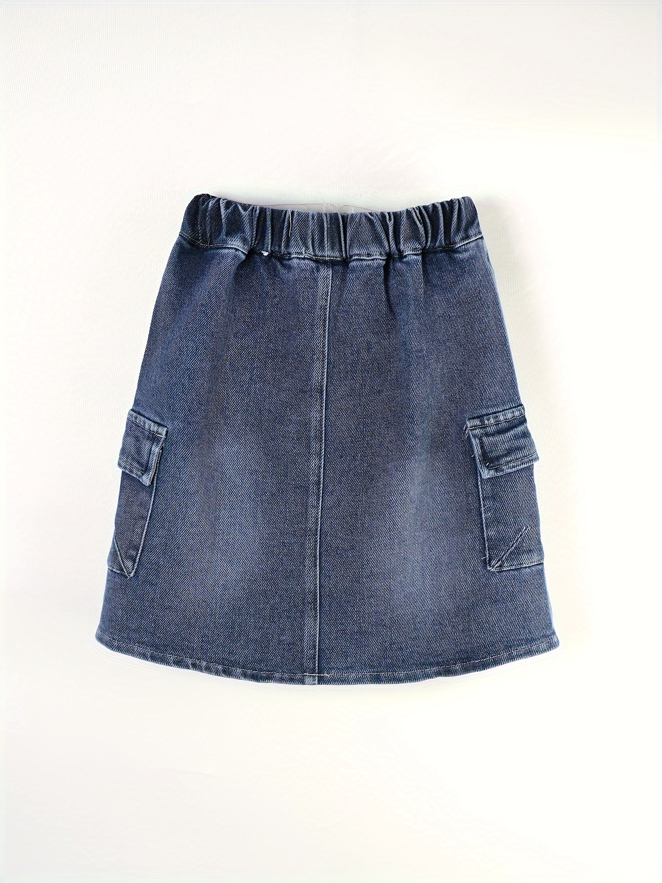 girls' stretch denim skirt elastic waistband multiple Temu