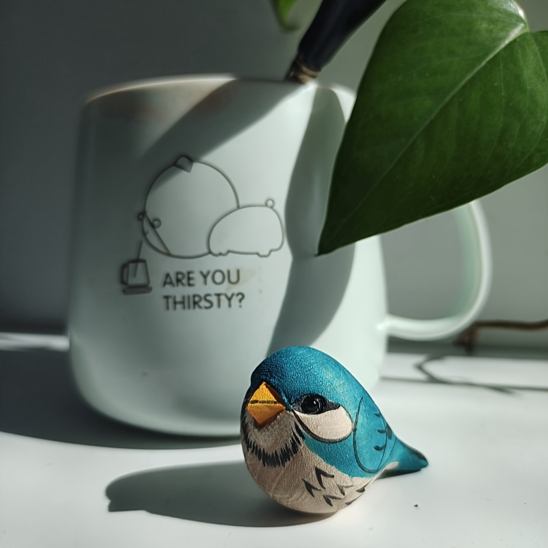 

Charming Handcrafted Wooden Chubby Bird Figurine - Perfect For Home & Desk Decor, Adds A Touch Of Cozy Warmth, Ideal Gift Choice