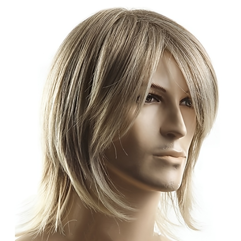 

Male Synthetic Straight Hair Wig, Short Heat Resistant Fiber, Cosplay Costume For Men, - Hairjoy, Hairjoy