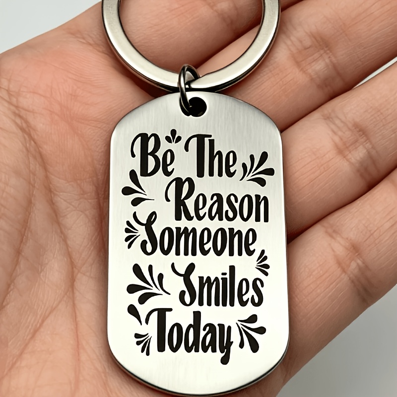TEMU 1pc Stainless Ring " Today" Gentle Stainless Steel Keychain Office Workers Men And Women With Christmas Birthday Graduation Season New Year's
