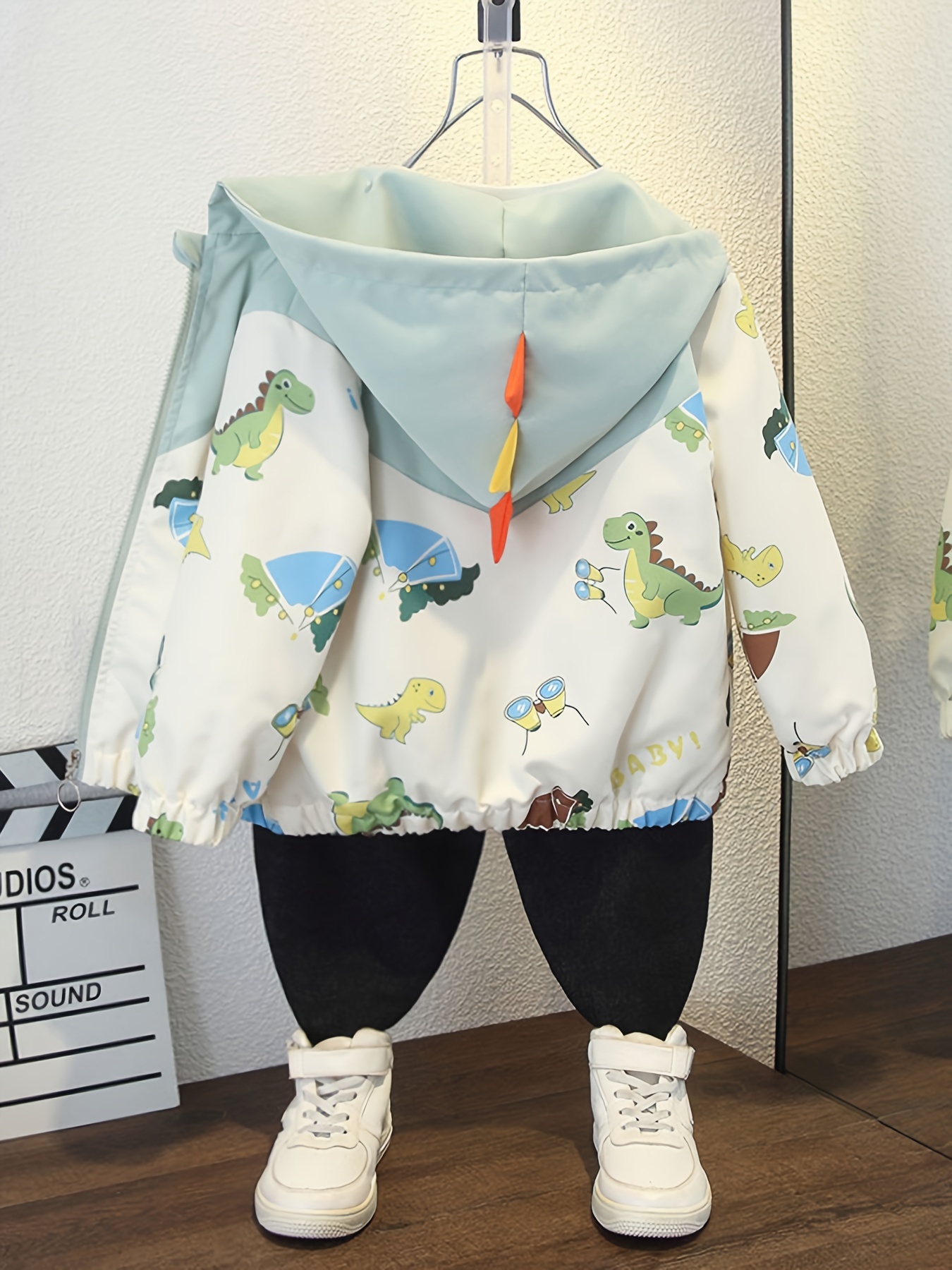 baby boy's dinosaur cartoon patterns jacket hooded coat Temu New
