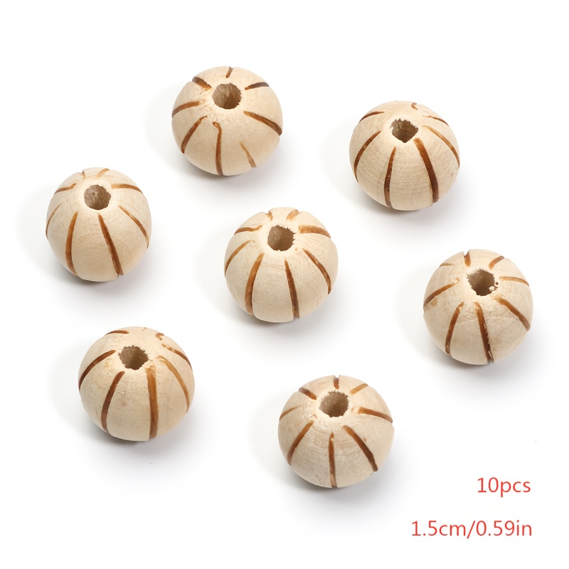 Image of 10pcs Wood Round Beads 15mm Genuine Wood Craft Beads Suitable For Making, Necklace, Earrings, Hair Accessories - Handmade Beading Supplies
