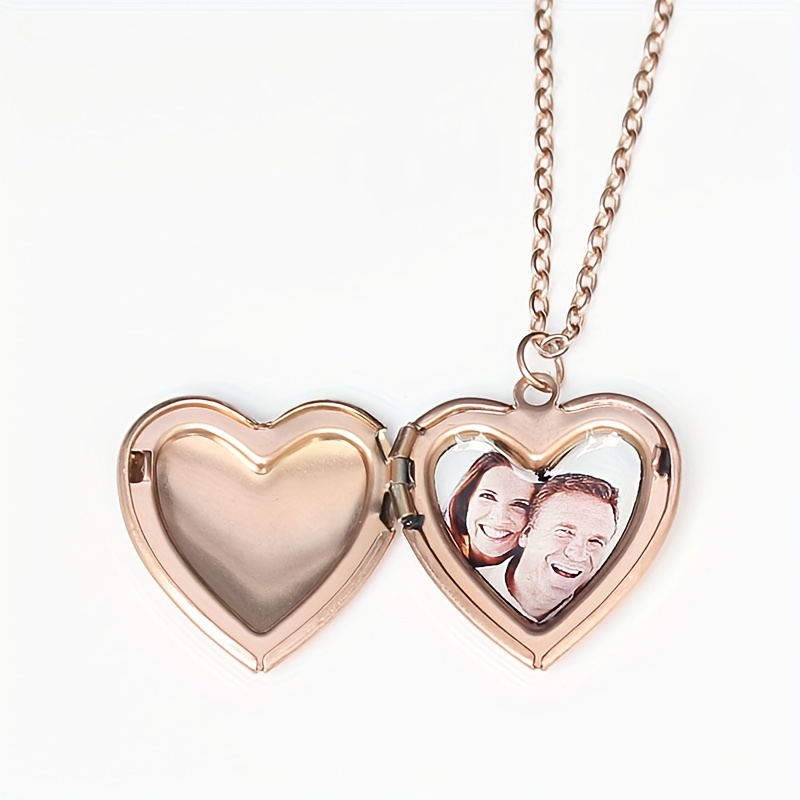 TEMU Personalized Love Pendant Necklace, Custom Photo Pendant Necklace, Valentine's Day Gift, Heart Pendant Necklace