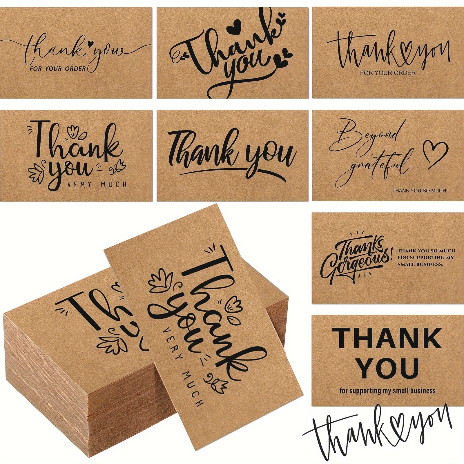 

Avis 400-pack Mini Thank You Cards, 2x3.5 Inches, Small Business Bulk Appreciation Postcards, Paper Thank You Notes For Customers, , With Invitation Pocket