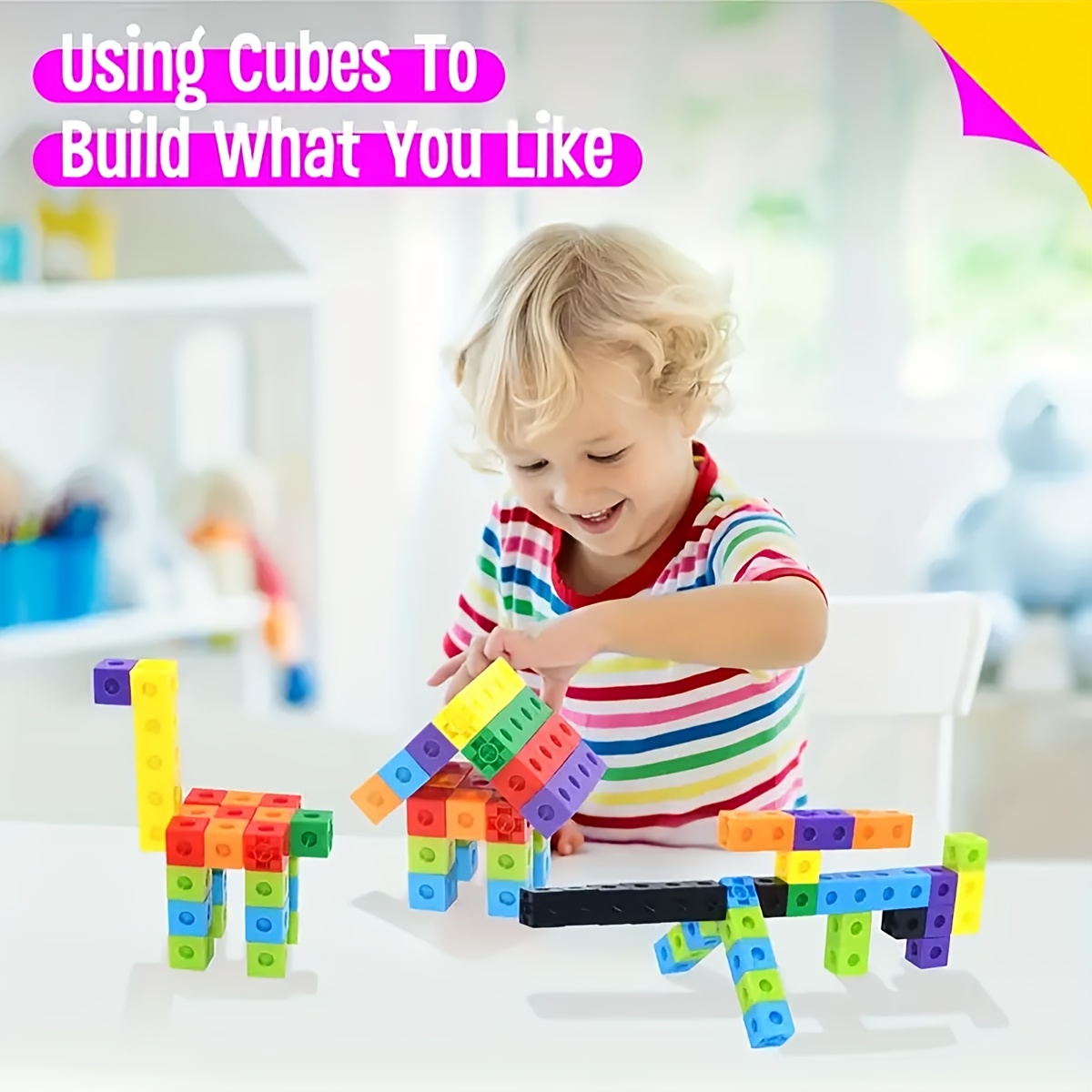 KiBcsLic 50 Bloques De Madera Para Construcción Y Aprendizaje – Cubos De Colores Brillantes De 2, 2.5 Y 3 Cm, Ideales Para Apilar, Clasificar Y Juegos Creativos