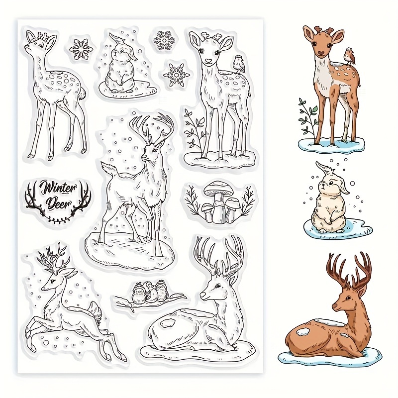 

1pc Christmas Clear - & Rabbit For Diy Scrapbooking, Card Making & Paper Crafts