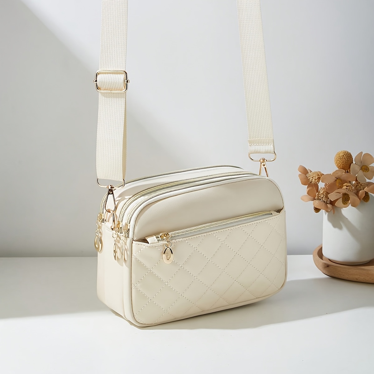 TEMU Fashion Women's Handbag, Rhombus Stitched Bag, Bag, Shoulder Bag, Crossbody Bag