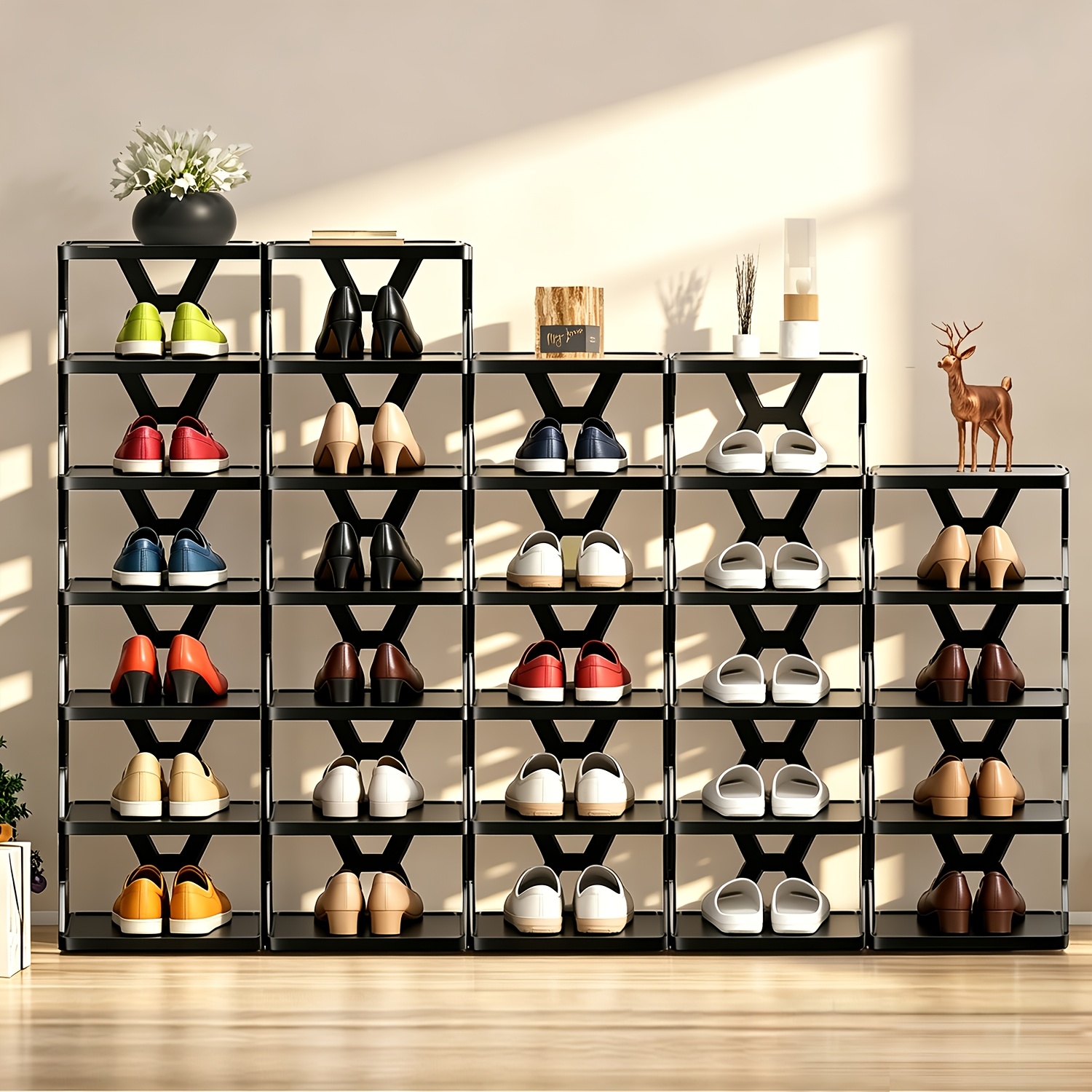 1pc removable 6 9 tier shoe rack space saving folding shoe rack for home and   hallway living room separate narrow shoe rack for indoor doorway storage holds keys small photo frames etc