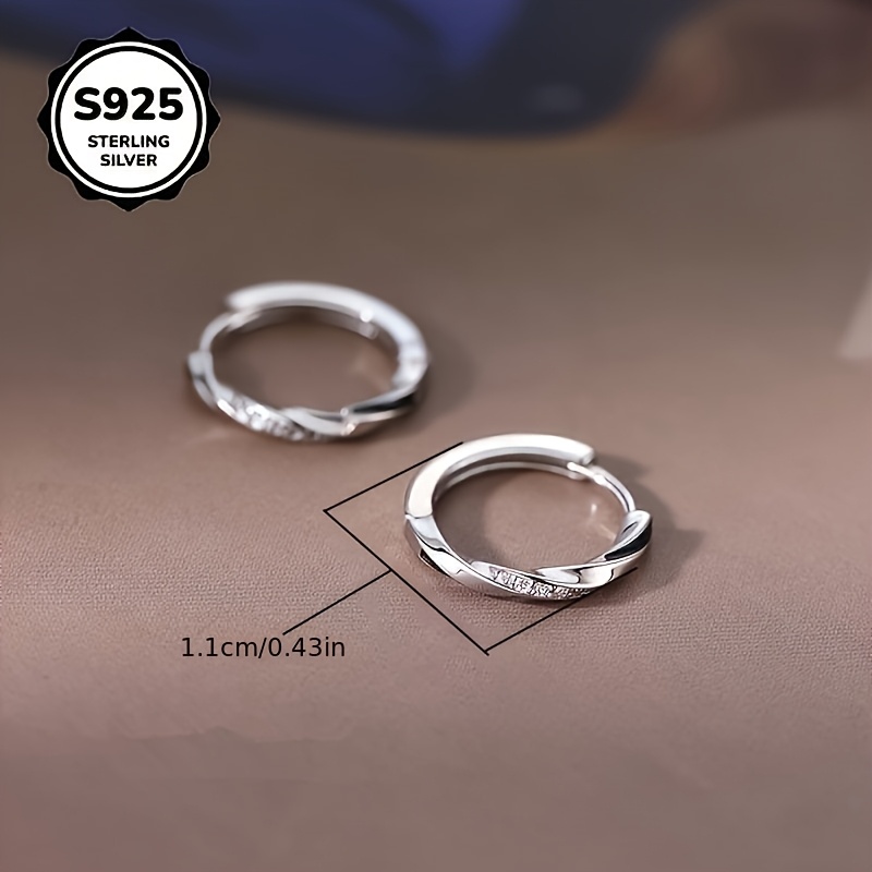 Women's 925 Silver Circular Zirconia Earrings