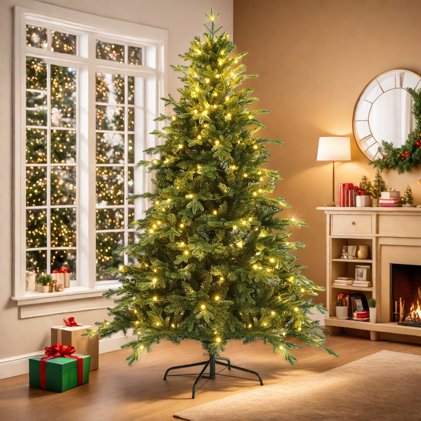 Image of 180cm Artificial Christmas Tree | Realistic Premium Hinged Christmas Tree With 950 Branch Tips, Foldable Metal Stand, Suitable For Home Party And Office Decoration
