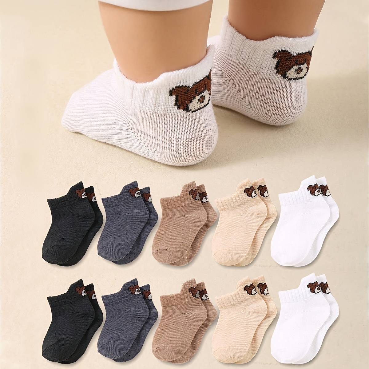 E-shop 10 Paar Fersenlappen Kurze Socken, Einfach zu Tragen, Frühling Jahreszeiten, Weich und Bequem Nicht Enthaarungsfördernd