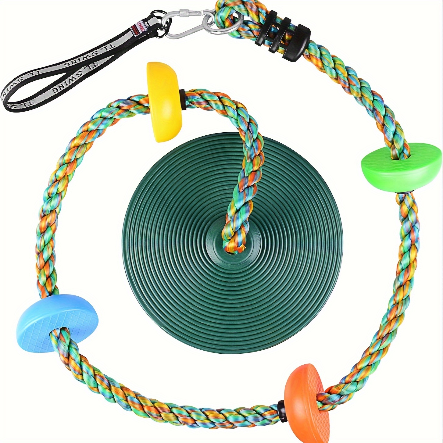 Climbing Rope Tree Swing with Disc Swings Seat Rope Ladder for Kids-  Playground Swingset Accessories Outdoor for Kids - Trees House Tire Saucer  Swing