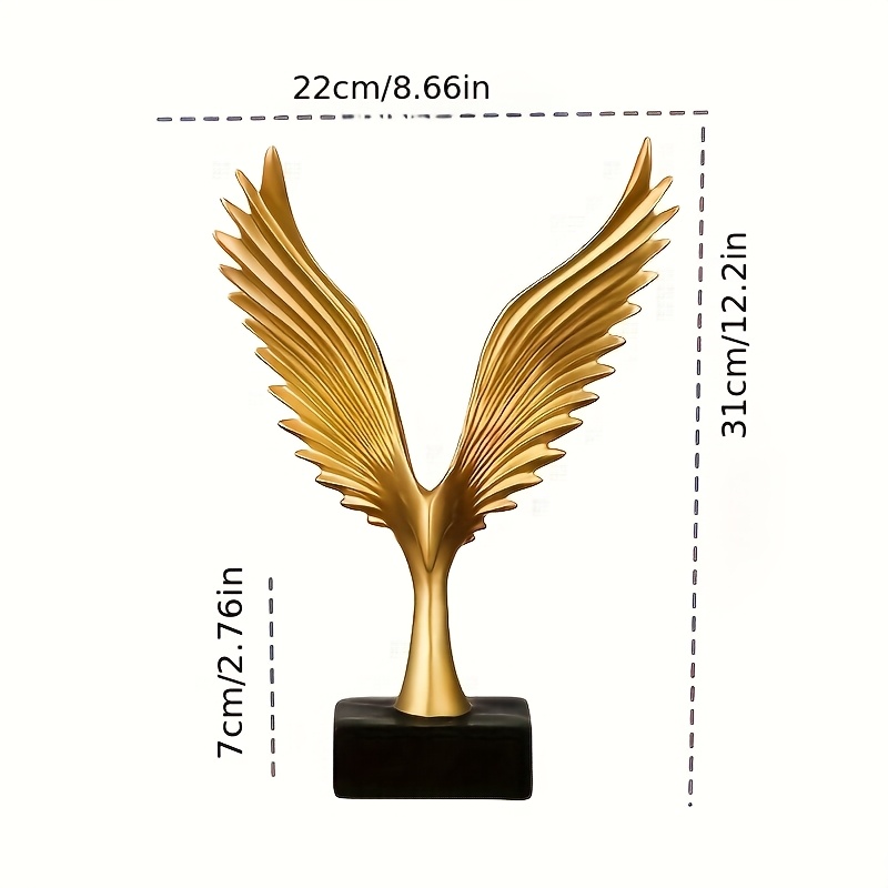 1pc Golden roc with Spread Wings Resin Statue, Modern Minimalist Abstract Desk Sculpture for Home, Office, Living Room, Bedroom, Indoor Decor, No Electricity Needed, Bookshelf Decoration