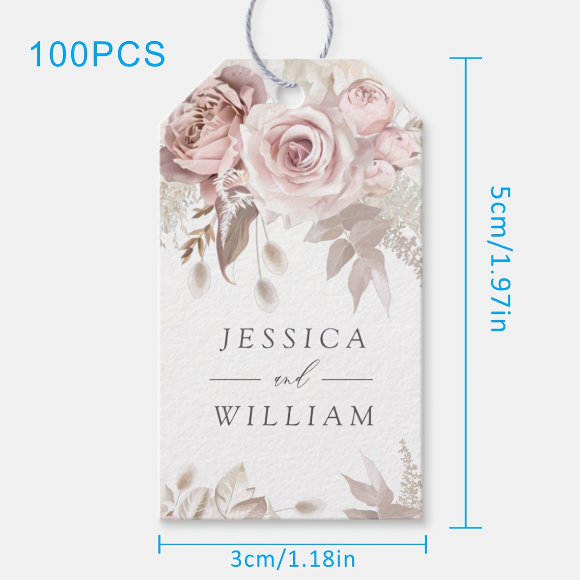 TEMU 100pcs Etichette Regalo con Motivo Foglia, Biglietti di per Ringraziamento, Etichette Personalizzate per Matrimoni e Feste, Etichette di