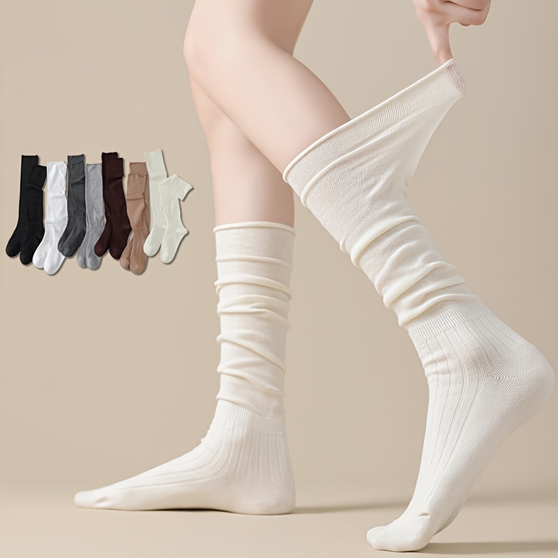 

Chaussettes Hautes Élégantes pour Femmes - Respirantes, Antidérapantes, Mélange de Nylon Uni pour & l'Été