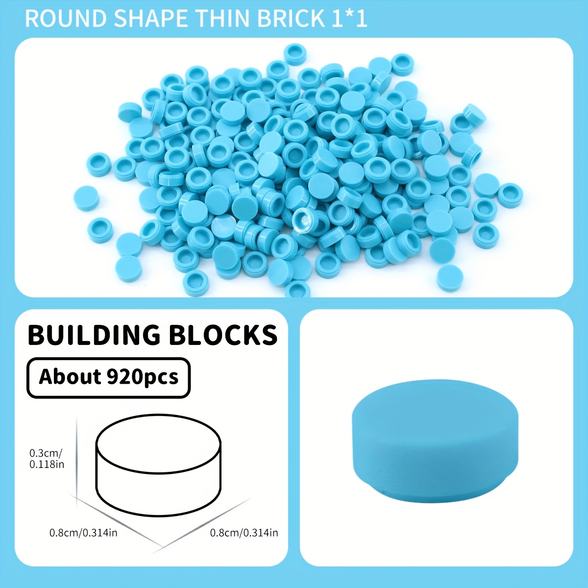 920pcs 1x1 Round Special Bricks Small Particle Mixed Loose Brick Accessories