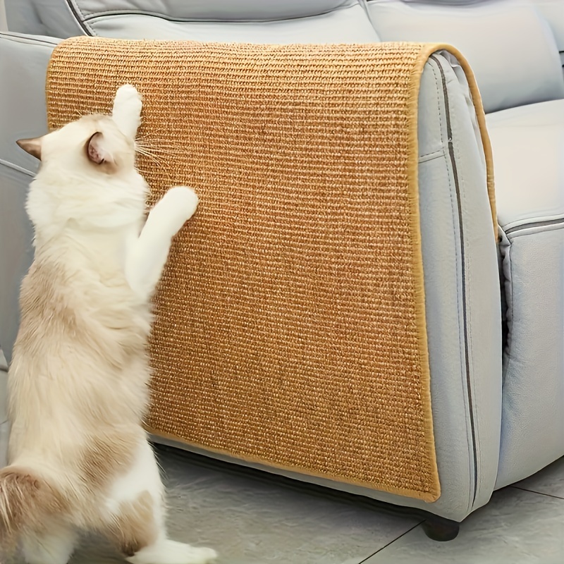 

Sisal Cat Scratching Mat With Tape - Fabric For Cage & Furniture Protection, Indoor Sofa-safe Carpet