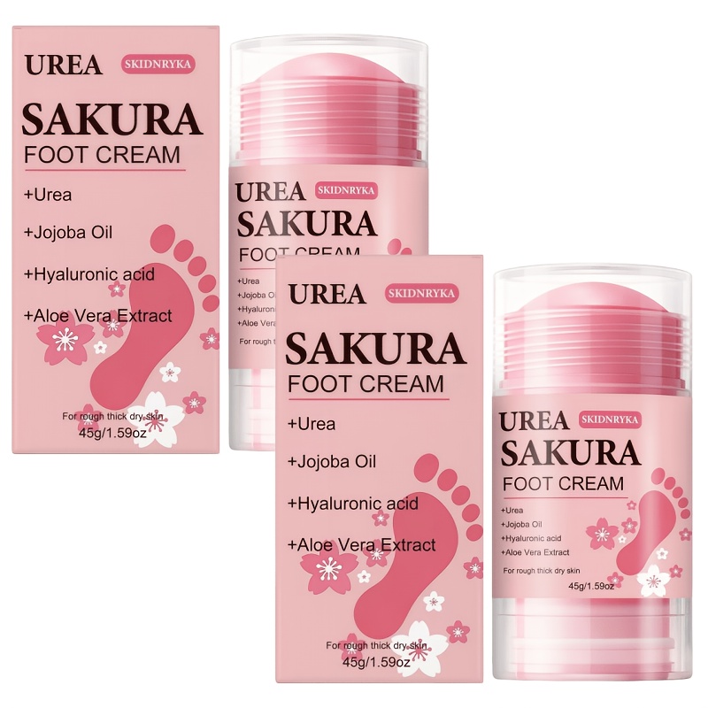 TEMU Free (2pcs) Sakura Urea Cream Dry Crack Foot Cream, Portable And , Long-lasting Moisturizing, Versatile, Used On Dry Parts Such As Hands And