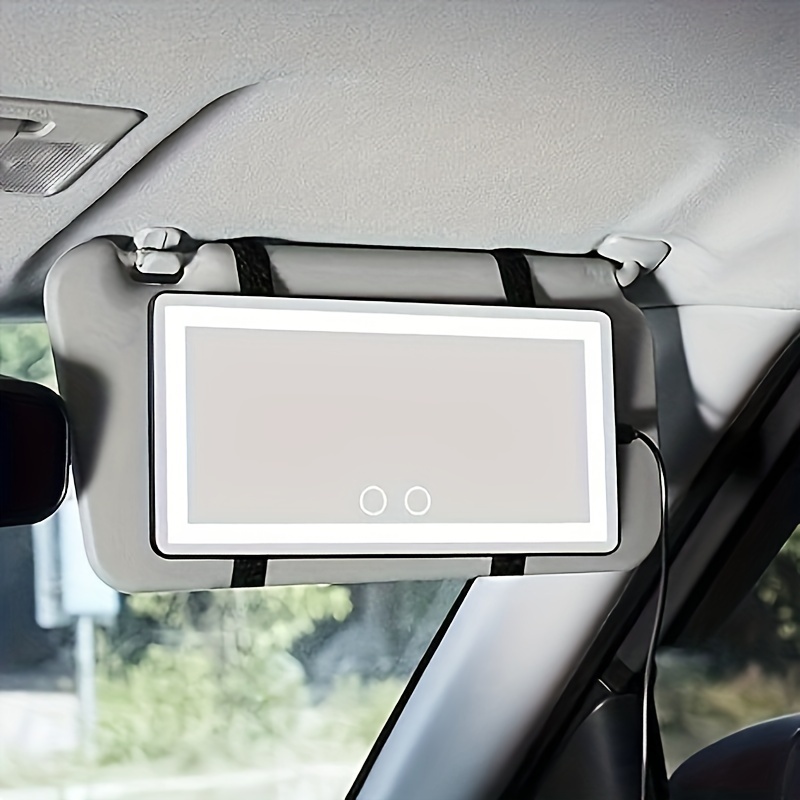 

Rechargeable Led Car Sun Visor Makeup Mirror Mirror 3 Adjustable Light Modes Touch Control Universal Sun Visor Fit Sleek Design Perfect For Rearview Use - Stylish Convenient Multi-functional