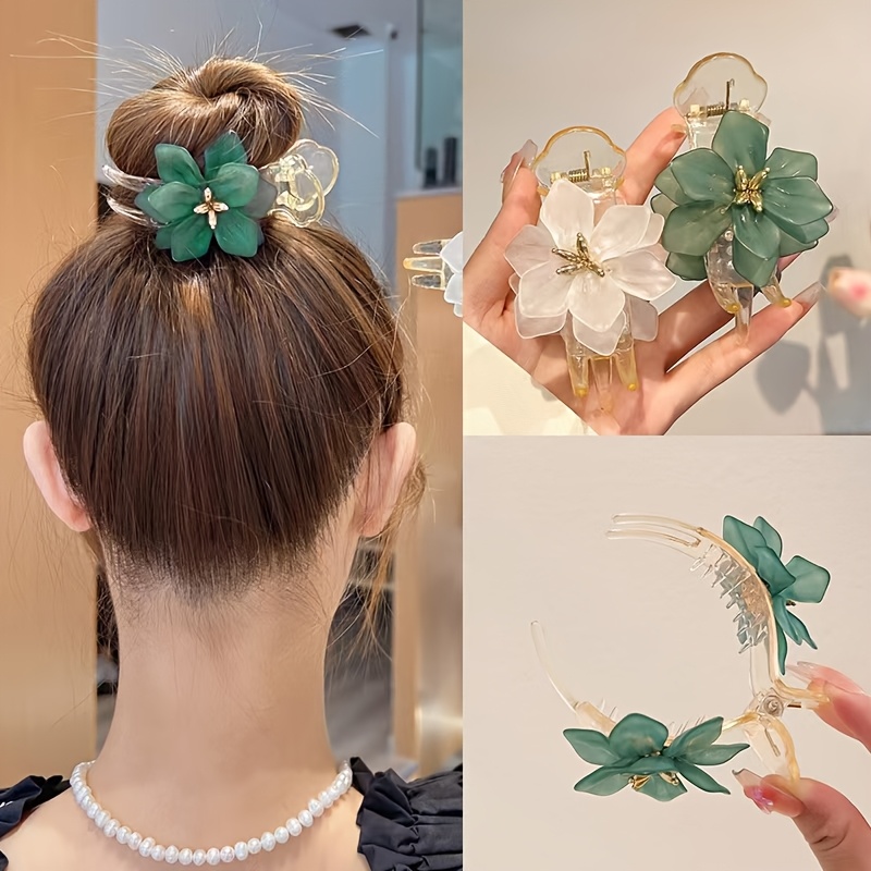 TEMU 2 Piezas de Horquillas Minimalistas para Moños con Diseño de Flor y , Accesorios Versátiles para Altas