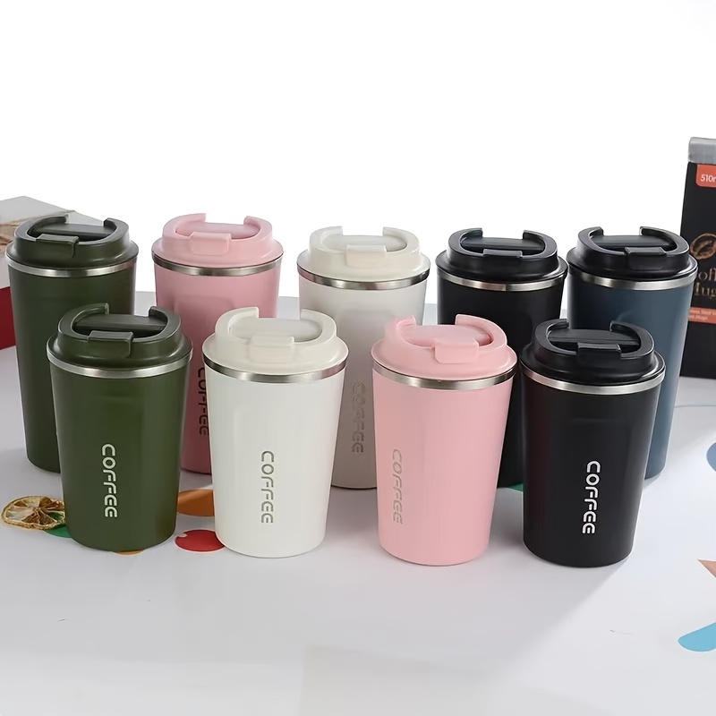 

Tasse à Café de Voyage en Acier Inoxydable 380ml/510ml, Étanche, Style Gobelet, Réutilisable, Lavage à Uniquement, Sous Vide, Tasse