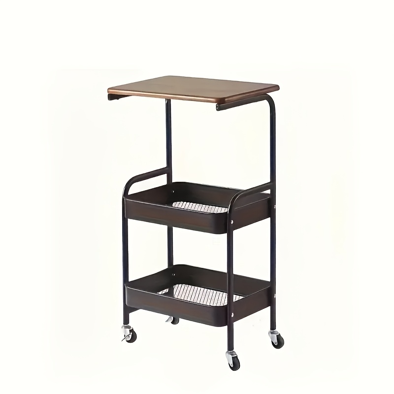 TEMU 3-tier Heavy-duty Metal Rolling Kitchen Cart With 3-tier Shelves, Mobile Storage Cart Suitable For Small Spaces, Assembly, Space-saving For