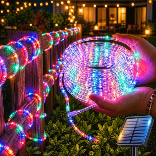 photo de l'article 1 pièce guirlande lumineuse solaire à cordon dextérieur, lumière de jardin, lumière pour tuyau , 8 , ip65, couleurs disponibles, tube transparent flexible adapté , arrière-cours, patios, , , piscines, décoration darbre, thanksgiving, halloween