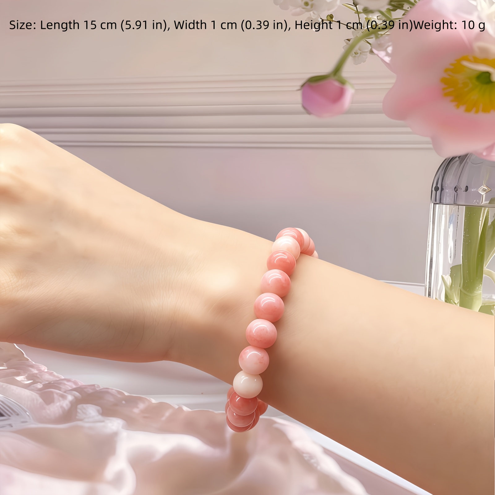 6mm Ice Crack Glass Beaded Bracelet
