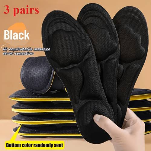 3 pairs 6pcs of soft memory foam insoles for women with thick texture soft and breathable suitable for daily use in environments and for extended periods color