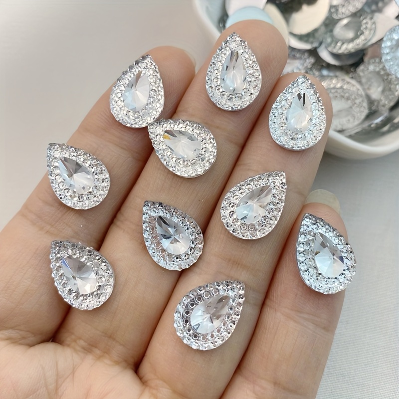 50pcs10-14mm Acrylic Rhinestones For Mobile Phone And Jewelry Making - Beautiful Flat