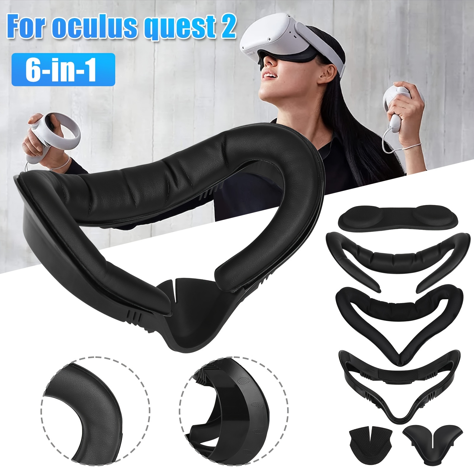 

Face Cushion For Oculus Quest 2, Facial Interface & Face Cover Pad, Anti-leak Nose Pad, For Oculus Quest 2 Vr Accessories