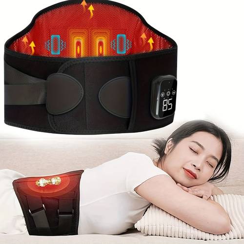 cordless heating pad with massager portable lower back massager eligible wearable fathers day gifts birthday gifts for dad mom men women wearable massager soft fabric easy to clean