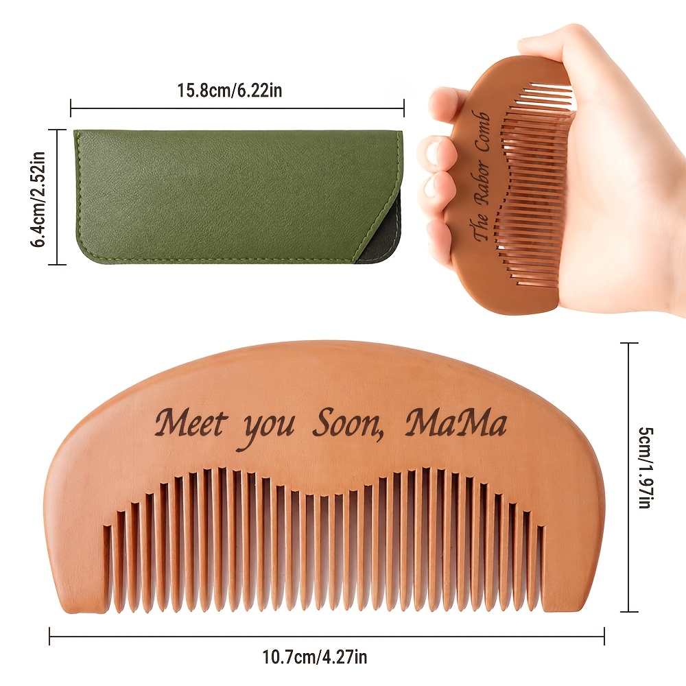 TEMU 1 Set- Women Labor Comb | Wooden Labor Comb, Natural Delivery Essentials, Pregnant Delivery Gift, Mother's Essential Wooden Comb Hospital Bag,