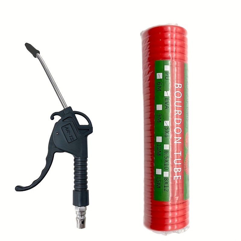 Image of 1pc Air Blow Gun And 236.22 Inch Compressor Hose Tube Pneumatic Hose, Air Compressor Accessories Dust Removal Cleaning Tool