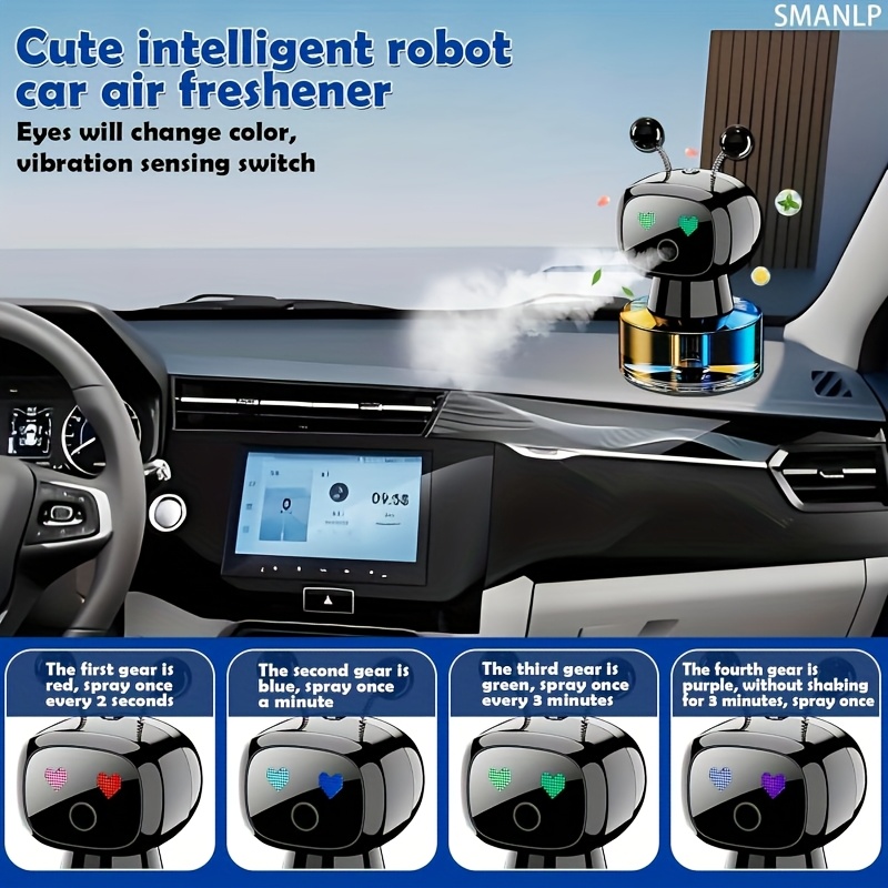 robot smart car air freshener usb charging design automatic fragrance spraying when the car   and stops ai     in   levels of fragrance concentration   adjusted at will ideal car decoration   Product details 8