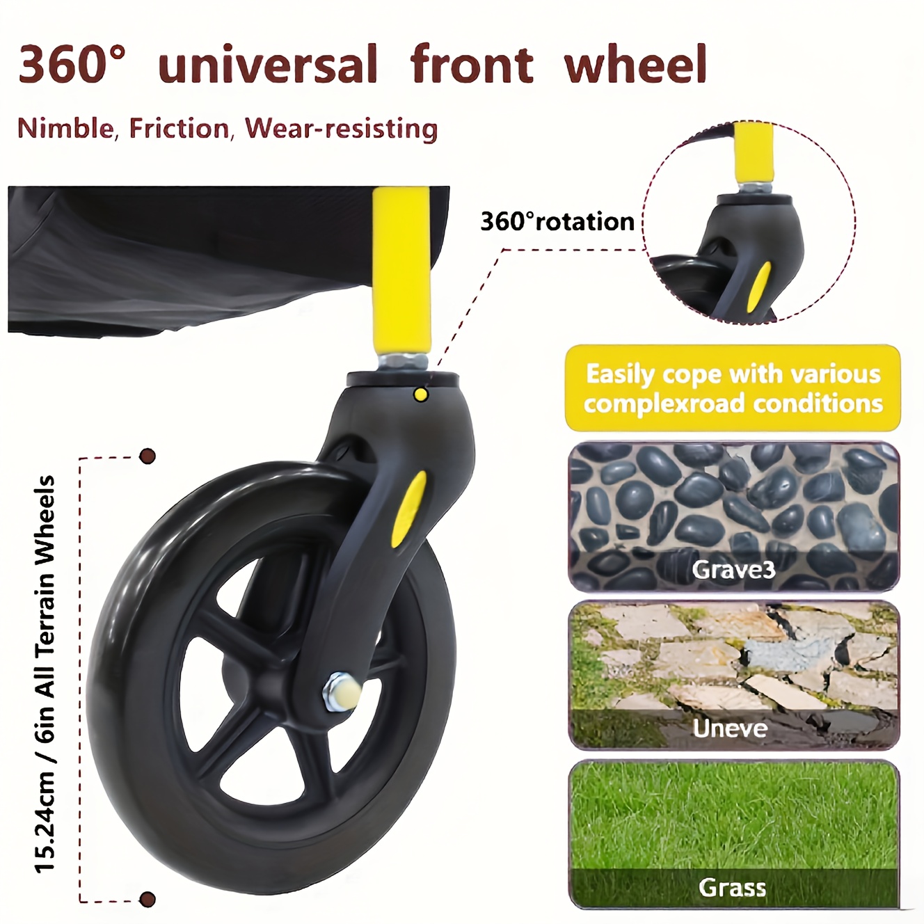 Rollator Walker for Seniors And Adults with Seat, 6-inch Wheels, Capable Of Supporting 158.76 KG, Medical Rolling Walker