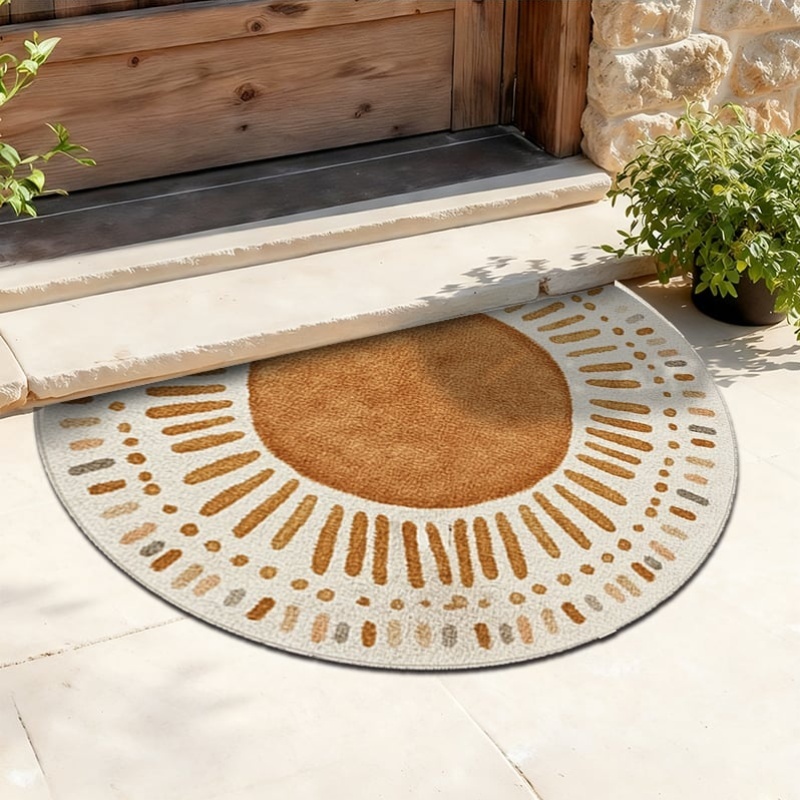 TEMU Doormat, 1pc Semi-circular Pattern Doormat, Fun And Machine Washable, Suitable For Indoor And Outdoor Use, A Festive Gift And Home