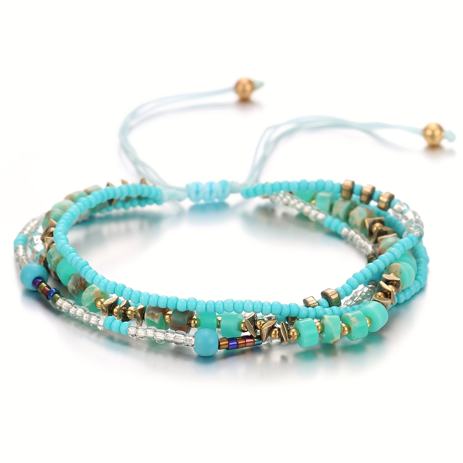 Boho Beaded Bracelet Faux Gemstone Vacation Casual Attire